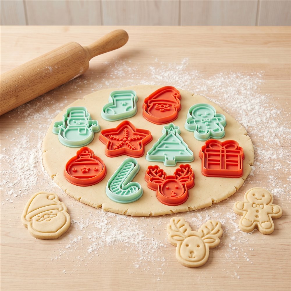 Cortadores de biscoito com carimbo