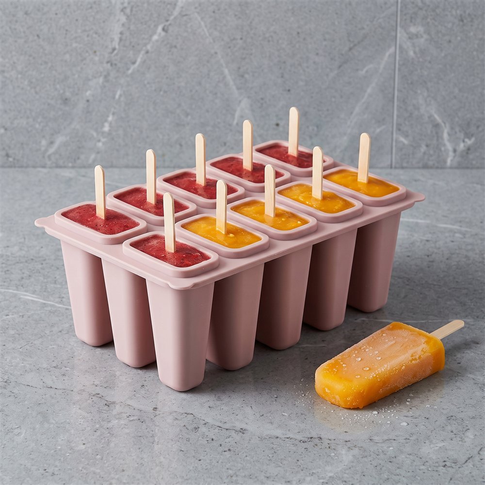 Forminha de picolé de silicone, 10 cavidades