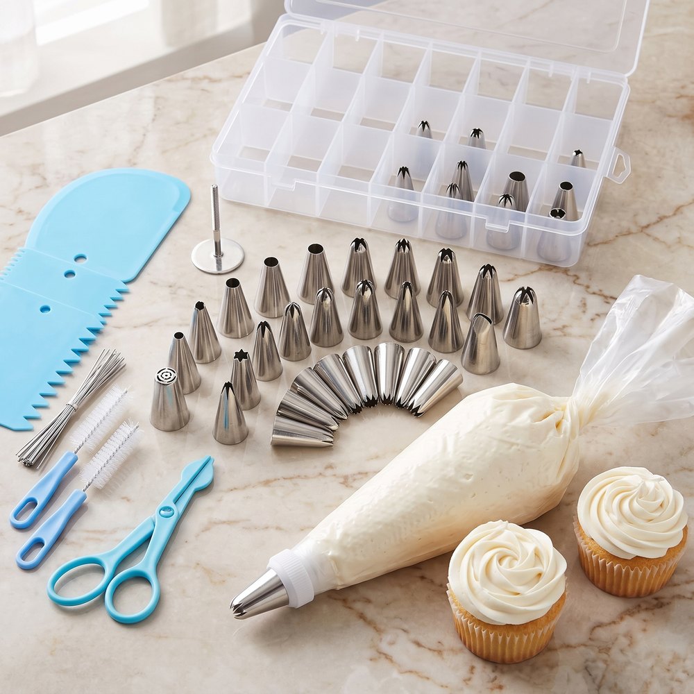 Kit confeiteiro com 72 peças, bicos de inox