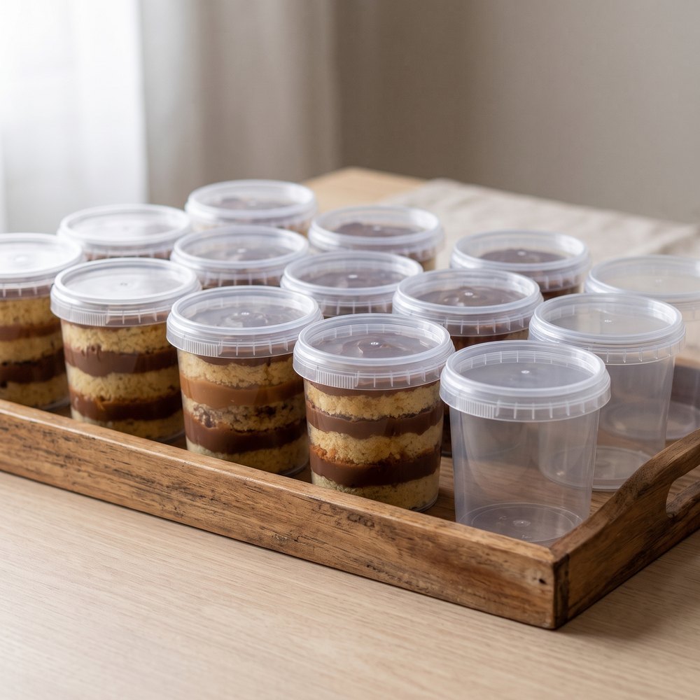 Pote de 220 ml com lacre, 50 unidades