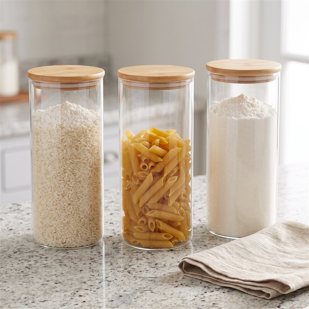 Potes de vidro de 1 litro, kit com 4